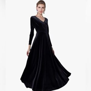 EUC Urban Coco Black Velvet Maxi Dress